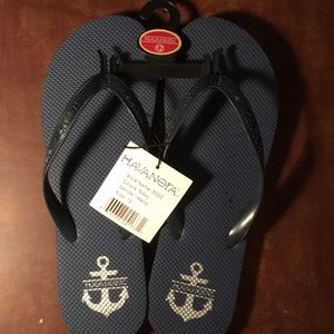 Never worn anchor flip flops